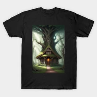 Woodland Cottage with Tree T-Shirt